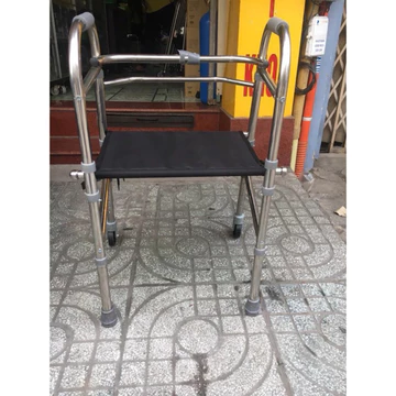Khung tập đi có ghế ngồi-Khung tập đi cho người già,tai biến-Khung tập đi inox
