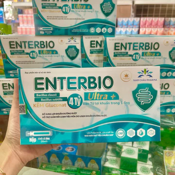 Men vi sinh Enterobio ultra + cân bằng hệ vi sinh đường ruột, cải thiện rối loạn tiêu hóa, hộp 20 ống