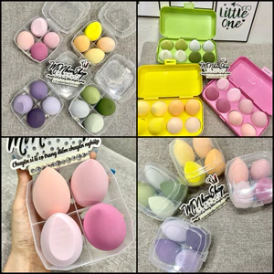 Set 4 mút trang điểm hình trứng kèm hộp cứng cáp nhiều màu