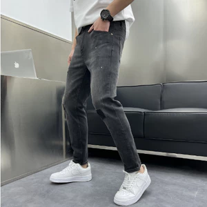 Quần jean nam retro baggy CẠP CAO ống suông rộng HELLOYOU, quần bò nam đen
