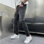 Quần jean nam retro baggy CẠP CAO ống suông rộng HELLOYOU, quần bò nam đen