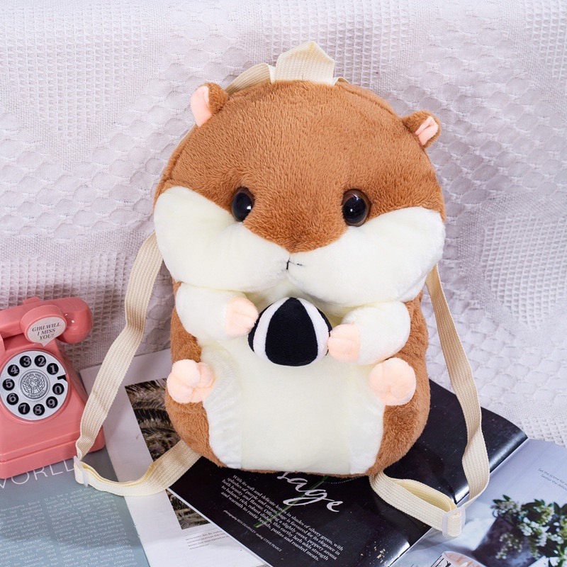 Balo sóc xám , chuột xám chuột Hamster nhồi bông kiểu dáng dễ thương