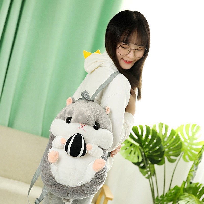 Balo sóc xám , chuột xám chuột Hamster nhồi bông kiểu dáng dễ thương