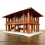 Mô Hình Lắp Ráp Nhà Sàn Bác Hồ 34x23x23cm Trang Trí Trưng Bày - TAYTA