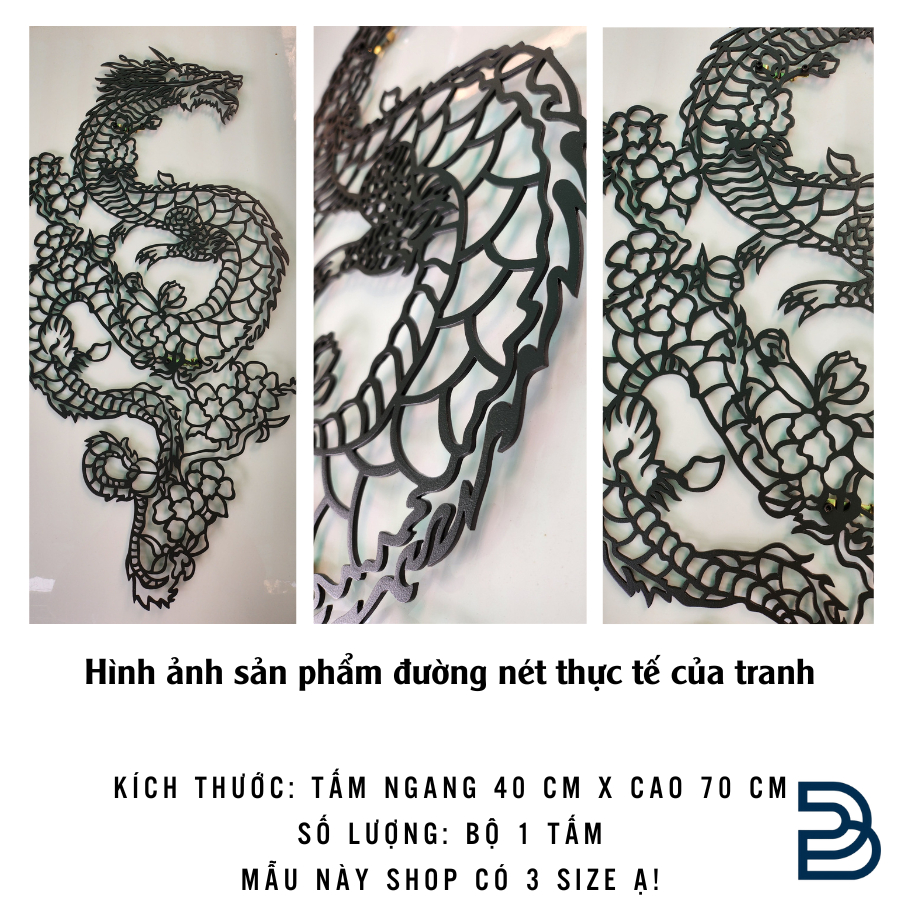 Tranh sắt CNC A18 | Tranh "Tinh hoa Rồng Việt 2024", Treo tường nghệ thuật, Decor trang trí nội thất