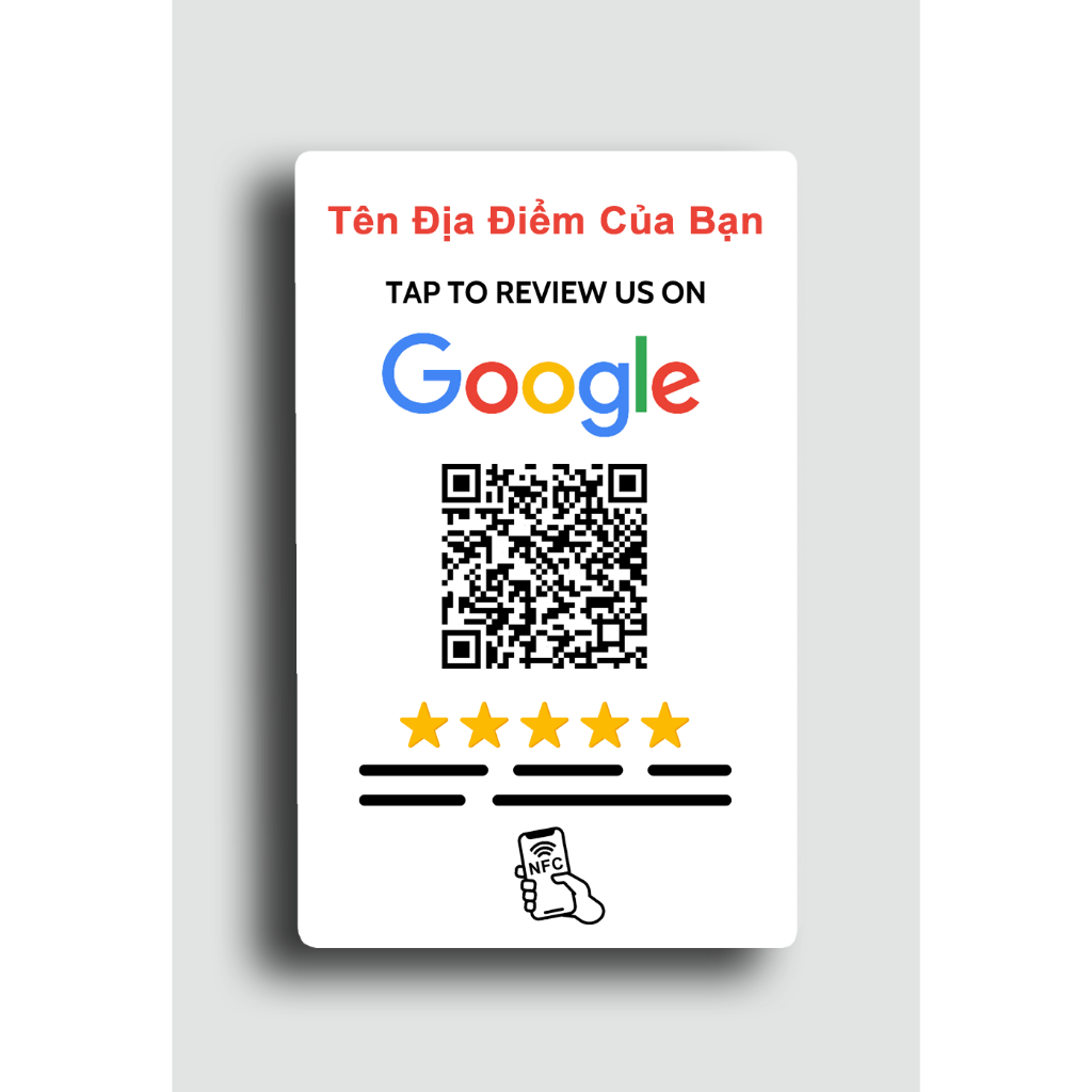 No1. Thẻ Review Google Maps - Thẻ Đánh Giá 5 sao Google Maps Thông Minh NFC  - Google Review NFC Card