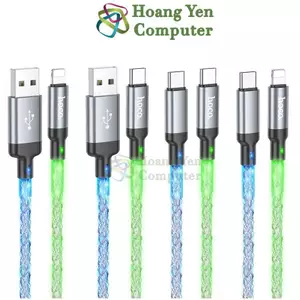 Cáp Sạc Nhanh Hoco U112 - Đèn Led Đổi Màu Siêu Đẹp, Chiều Dài 1M - Hoangyencomputer