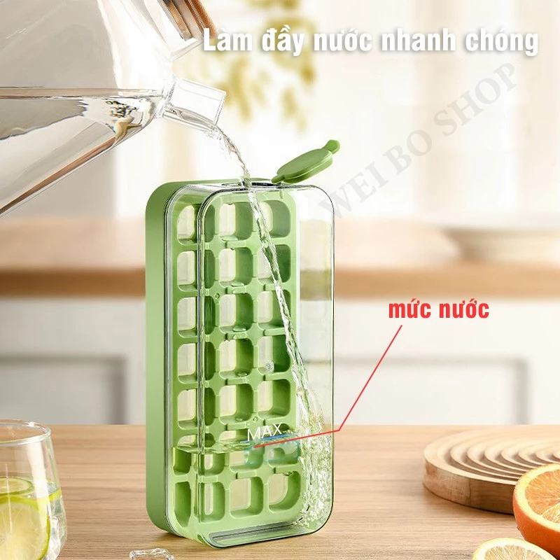 21 lưới Khay Làm Đá Thông Minh Khuôn Silicone Làm Đá Viên Hai Lớp Phát hành dễ dàng với một cú nhấp
