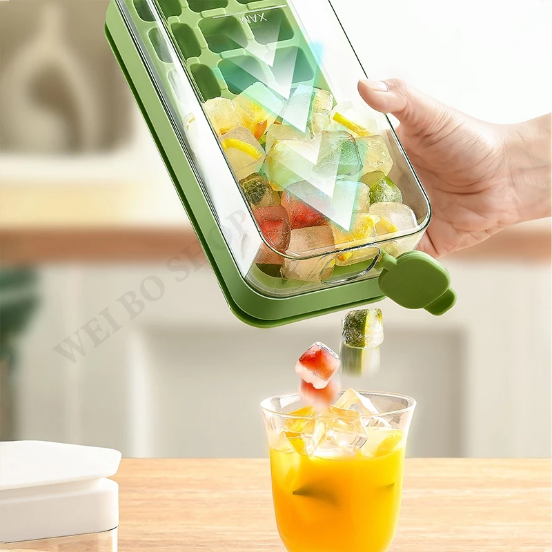 21 lưới Khay Làm Đá Thông Minh Khuôn Silicone Làm Đá Viên Hai Lớp Phát hành dễ dàng với một cú nhấp