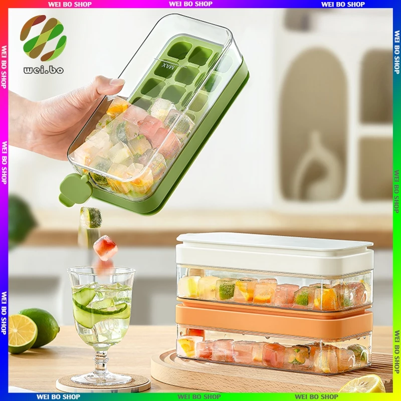 21 lưới Khay Làm Đá Thông Minh Khuôn Silicone Làm Đá Viên Hai Lớp Phát hành dễ dàng với một cú nhấp