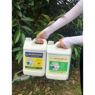 Cặp can 5L nano bạc đồng và nano đồng oxyclorua HLC giúp phòng ngừa nấm khuẩn hiệu quả.
