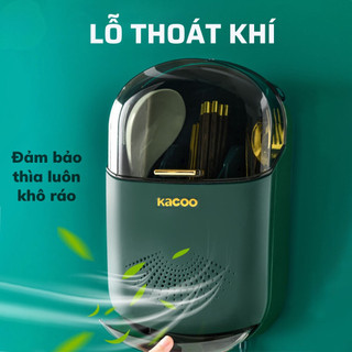 Hộp đựng đũa muỗng ECO có nắp đậy gắn tường, ống đựng đũa treo tường chống bụi tích hợp móc treo