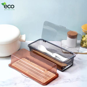 Hộp đựng đũa muỗng đa năng ECO, đựng cọ trang điểm có nắp đậy chống bụi bẩn và tiện dụng