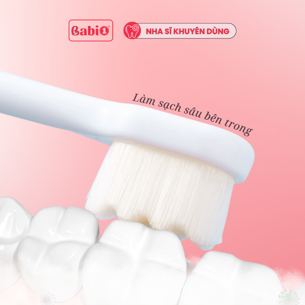 Bàn Chải Đánh Răng BABIONE Bàn Chải Lông Mềm Cho Bé Từ 2 Đến Dưới 10 Tuổi
