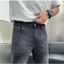 Quần jean nam retro baggy CẠP CAO ống suông rộng HELLOYOU, quần bò nam đen