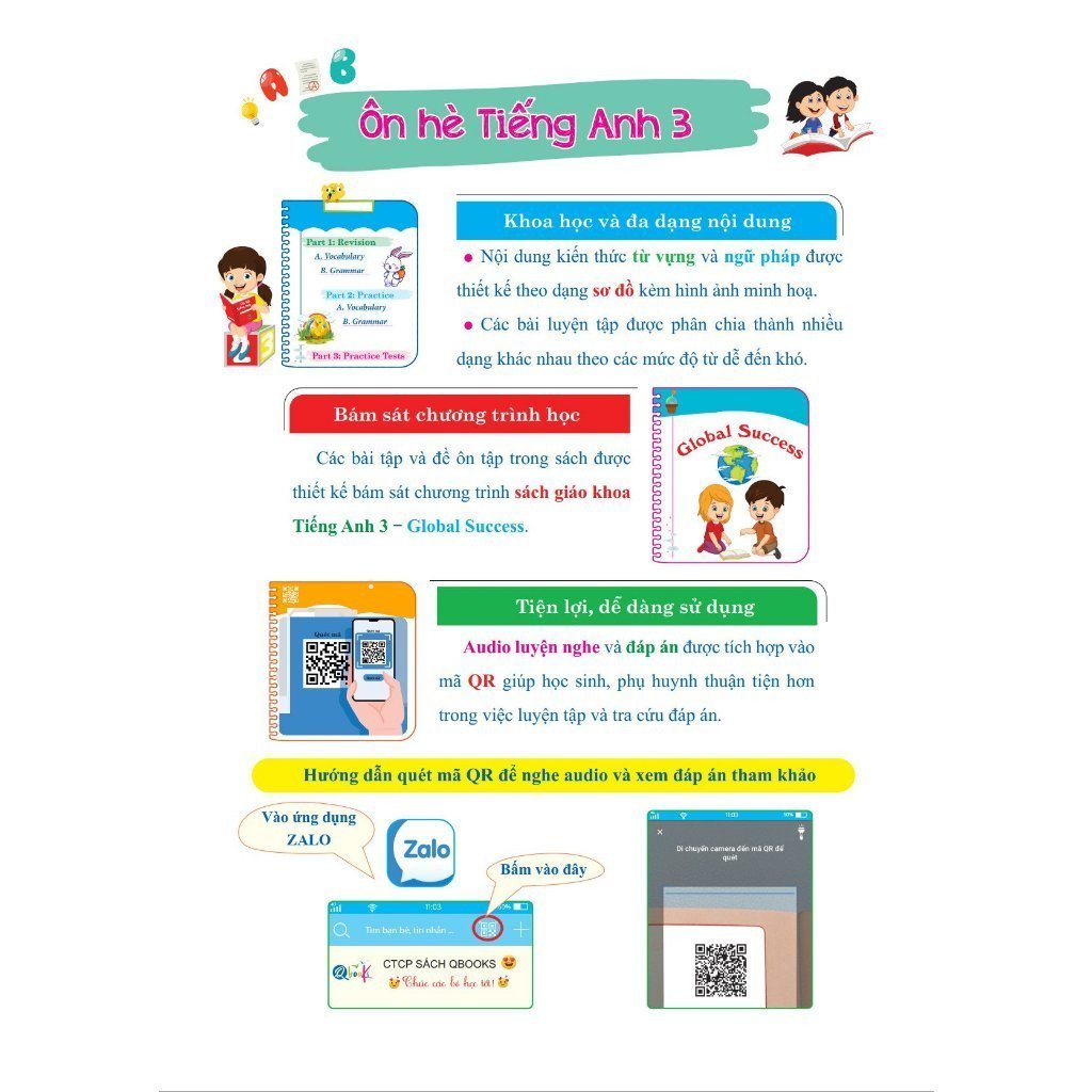 Sách - Ôn Hè Tiếng Anh Lớp 3 - Dành cho học sinh lớp 3 lên lớp 4 (1 cuốn)