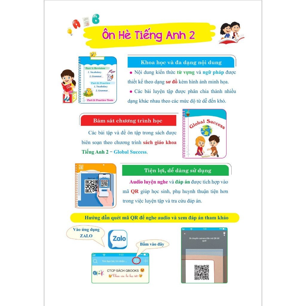 Sách - Ôn Hè Tiếng Anh Lớp 2 - Dành cho học sinh lớp 2 lên lớp 3 (1 cuốn)