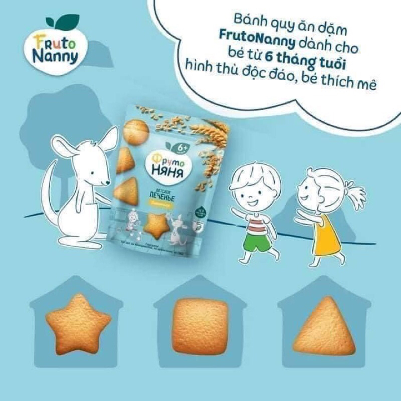 Bánh Quy Ăn Dặm Fruto Nga 50g,120gr Cho Bé Từ 6m+