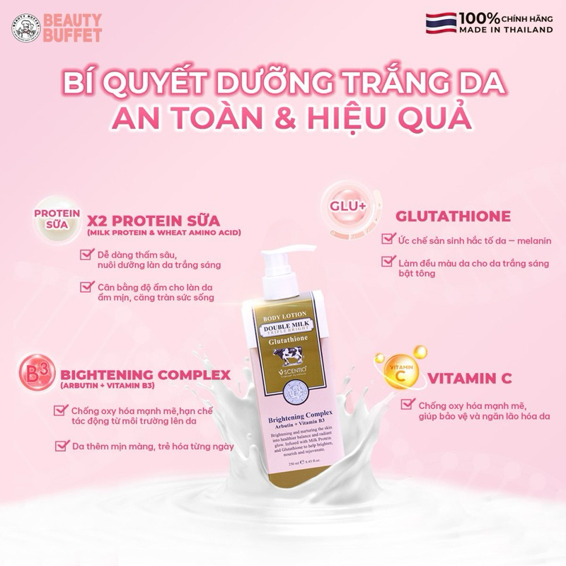 Ảnh Dưỡng thể sáng da toàn thân Scentio Double Milk Triple Bright Body Lotion 250ml 4