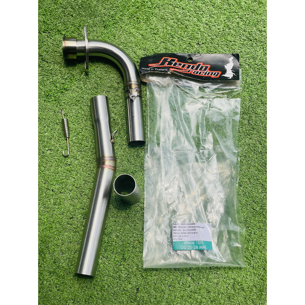 Cổ pô inox 304 - 2 khúc form V2 ôm sát, mối hàn titan size 25-38 mm cho ...