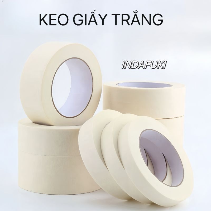 BĂNG KEO GIẤY TRẮNG ĐỦ KÍCH THƯỚC