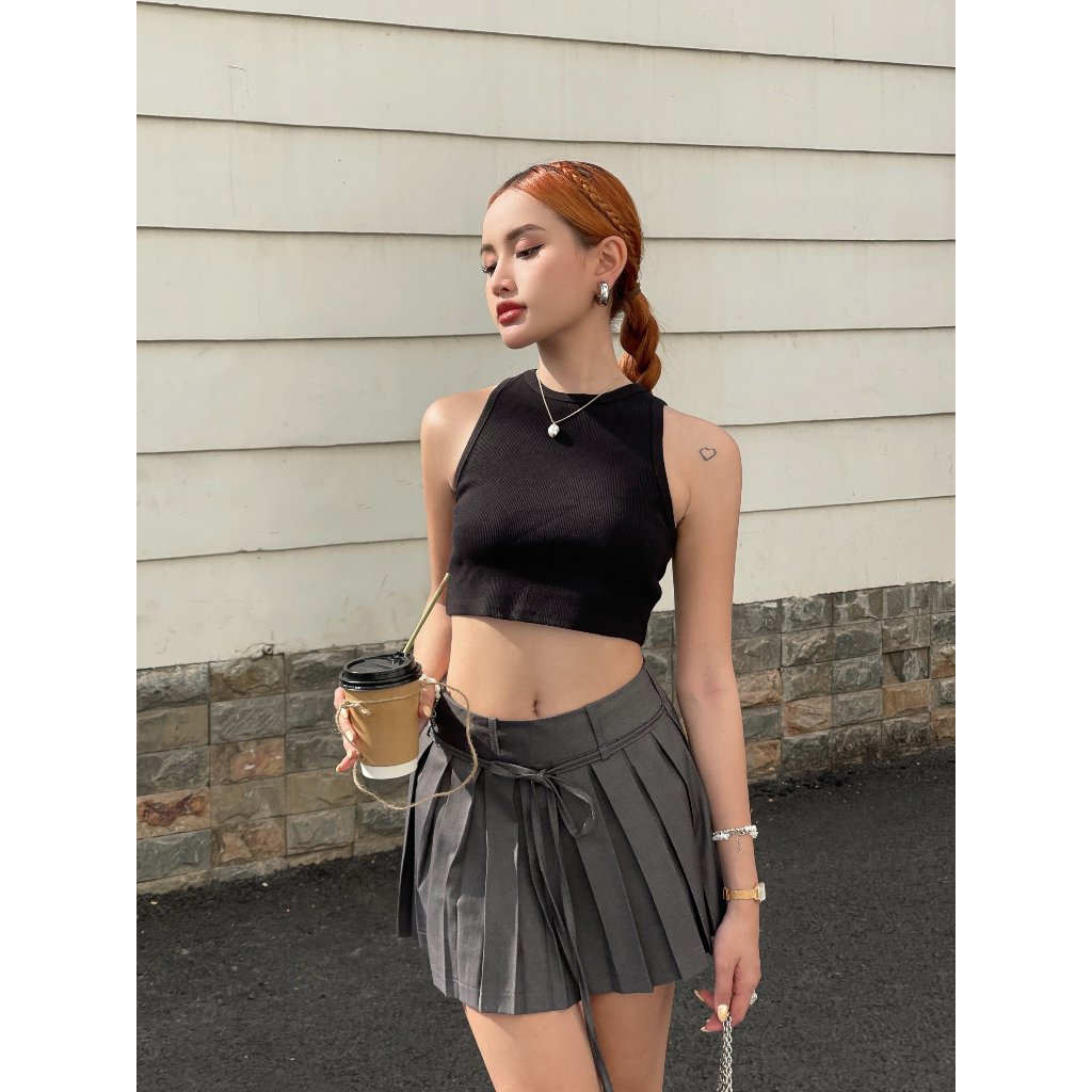 Chân Váy Mini Xếp Ly Cạp Thấp Pepper Clothing Váy Dáng Xoè Trendy Có Quần Bên Trong Kèm Dây Thắt Lưng - Paula Skirt | BigBuy360 - bigbuy360.vn