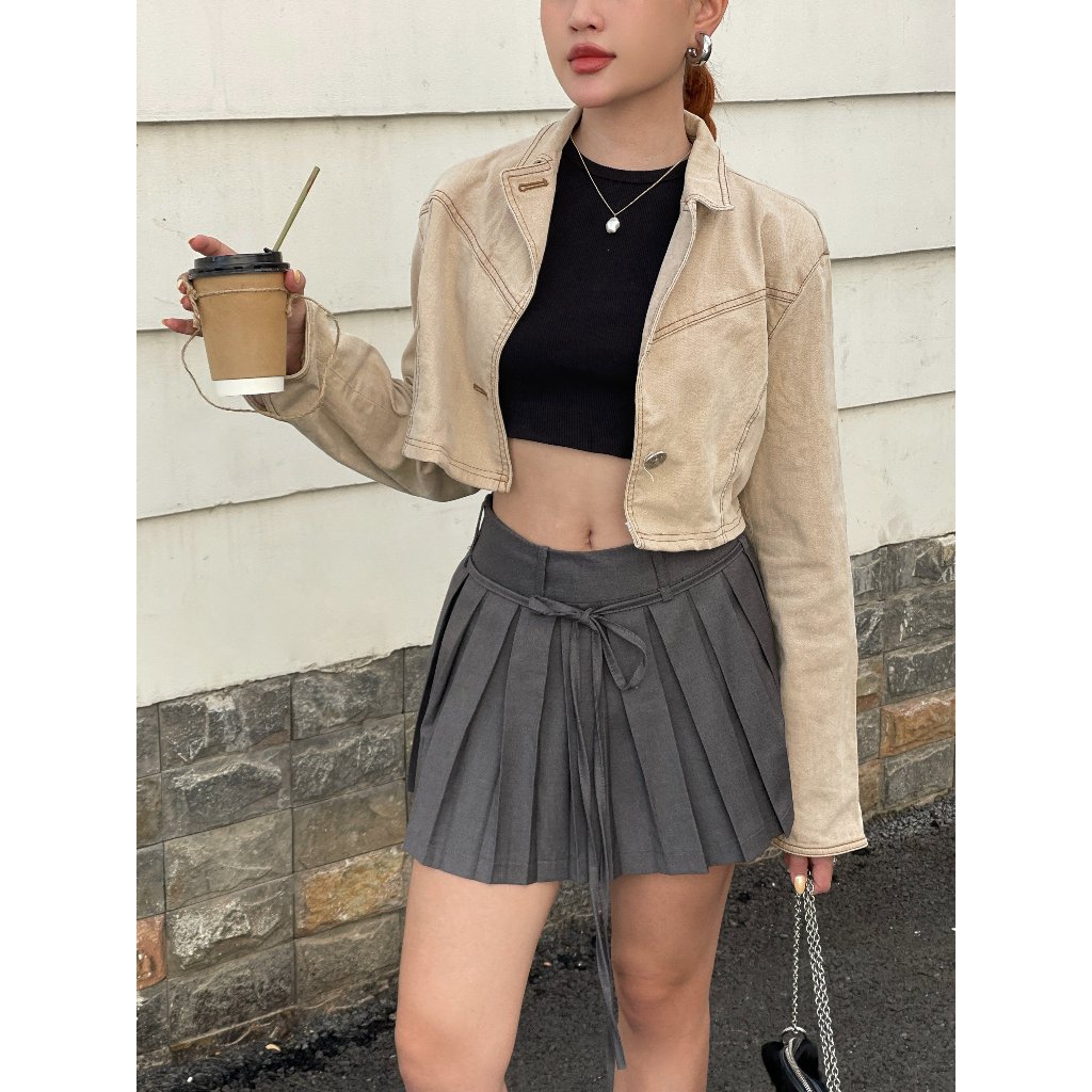 Chân Váy Mini Xếp Ly Cạp Thấp Pepper Clothing Váy Dáng Xoè Trendy Có Quần Bên Trong Kèm Dây Thắt Lưng - Paula Skirt | BigBuy360 - bigbuy360.vn