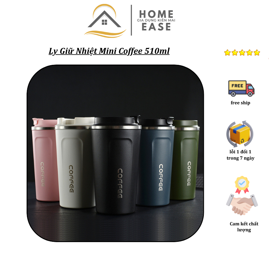 Ly Giữ Nhiệt Mini Coffee 510ml inox Đựng Nước Cốc Giữ Nhiệt Có Nắp ...