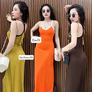 Váy 2Dây viền dáng xòe thời trang siêu tôn dáng chất vải thun tâm lạnh dày dặn MÁT MỊN
