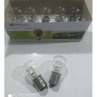 Hộp 10 bóng đèn xi nhan, bóng đèn phanh S25 1Tim - 2 tim điện 12v/24v 21w.