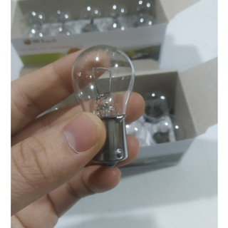 Hộp 10 bóng đèn xi nhan, bóng đèn phanh S25 1Tim - 2 tim điện 12v/24v 21w.