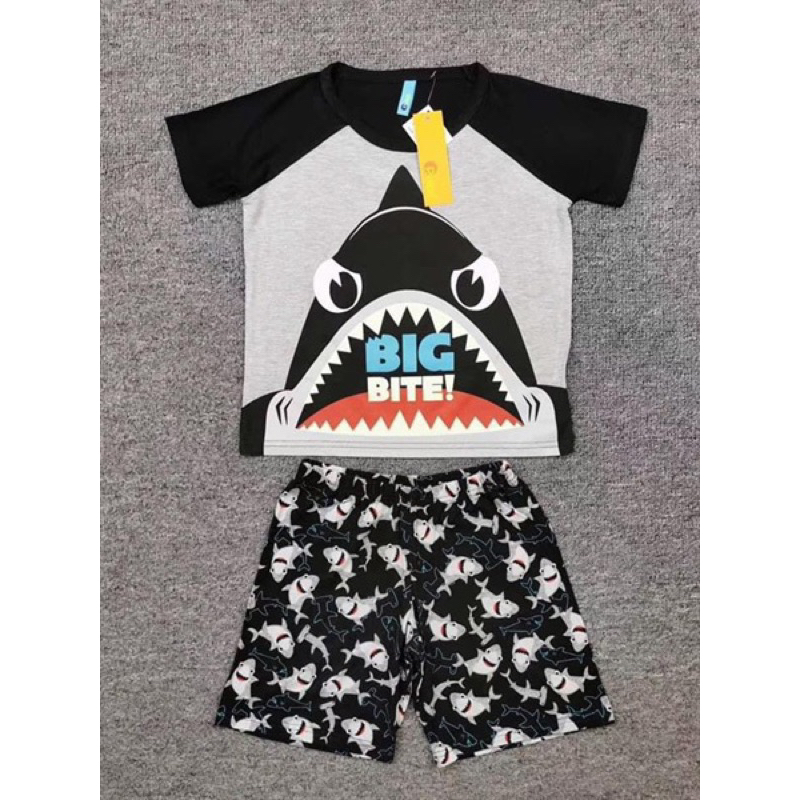 [Sale hàng lỗi] Set bộ bé trai C970 hình cá mập TQXK cotton mềm mát – đồ hè trẻ em sale, size 2–12Y (10–41kg)