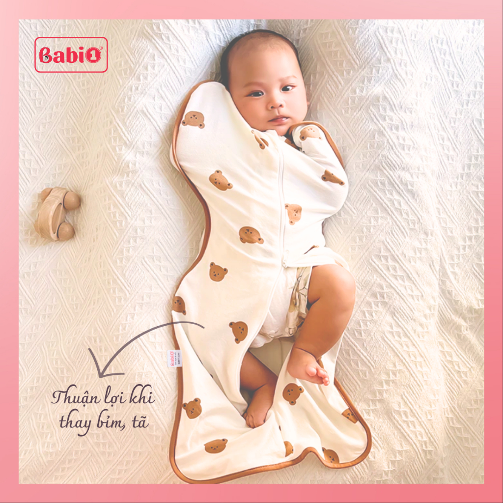 Chũn Cho Bé BABIONE Túi Ngủ Cho Bé Chất Cotton Thoáng Khí Mềm Mại Có Khoá 2 Chiều