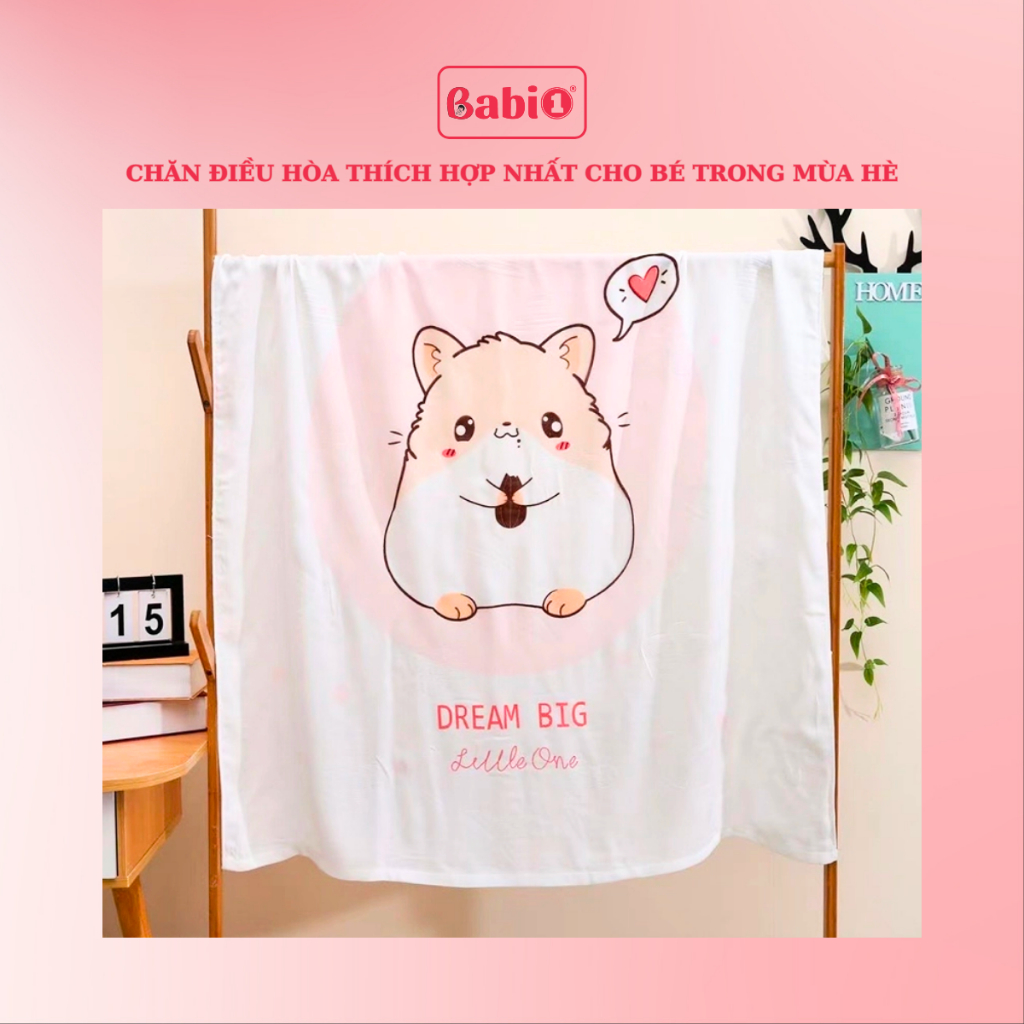Chăn Lụa Sợi Tre BABIONE Chăn Hè Cho Bé 2 Lớp Vải Muslin May Viền Mềm Mát
