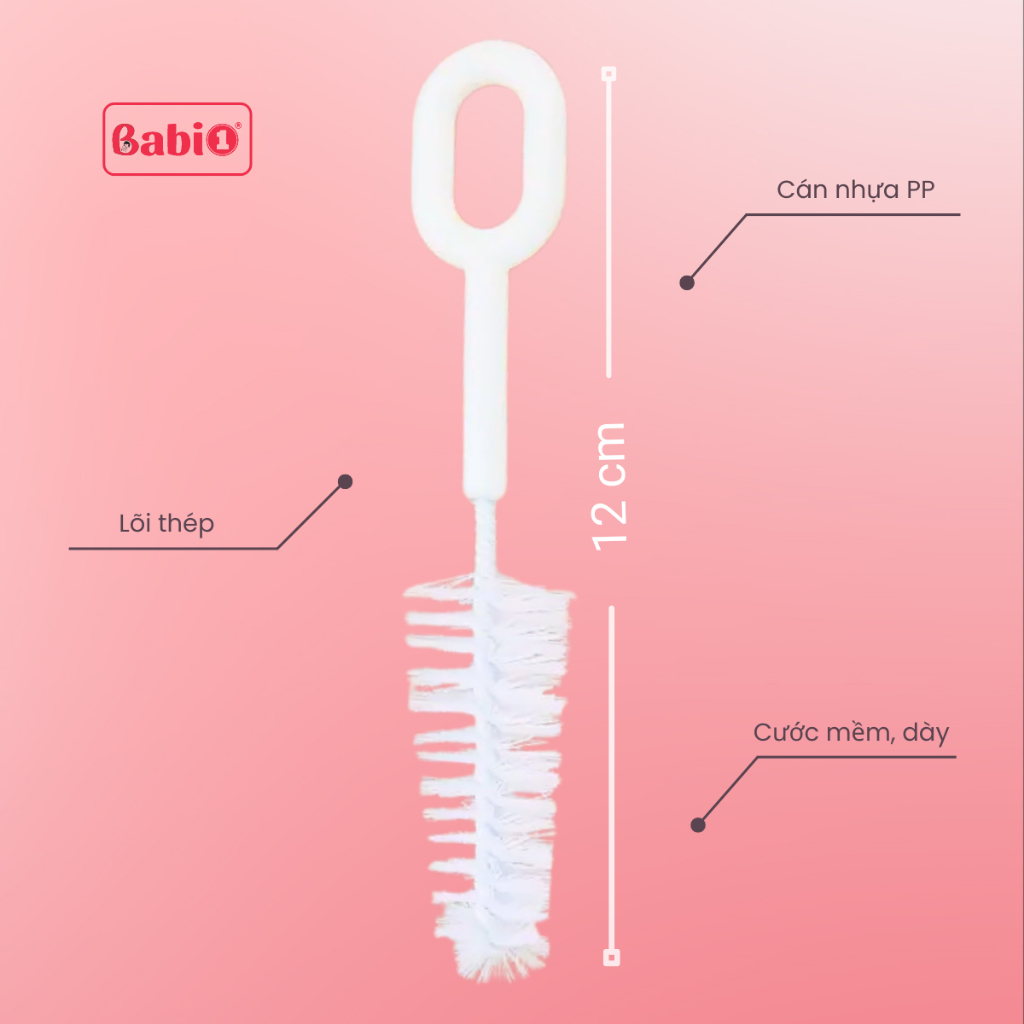 Cọ Rửa Bình Sữa BABIONE Cọ Rửa Làm Sạch Núm Ti Cọ Bình Sữa Cho Bé Chính Hãng
