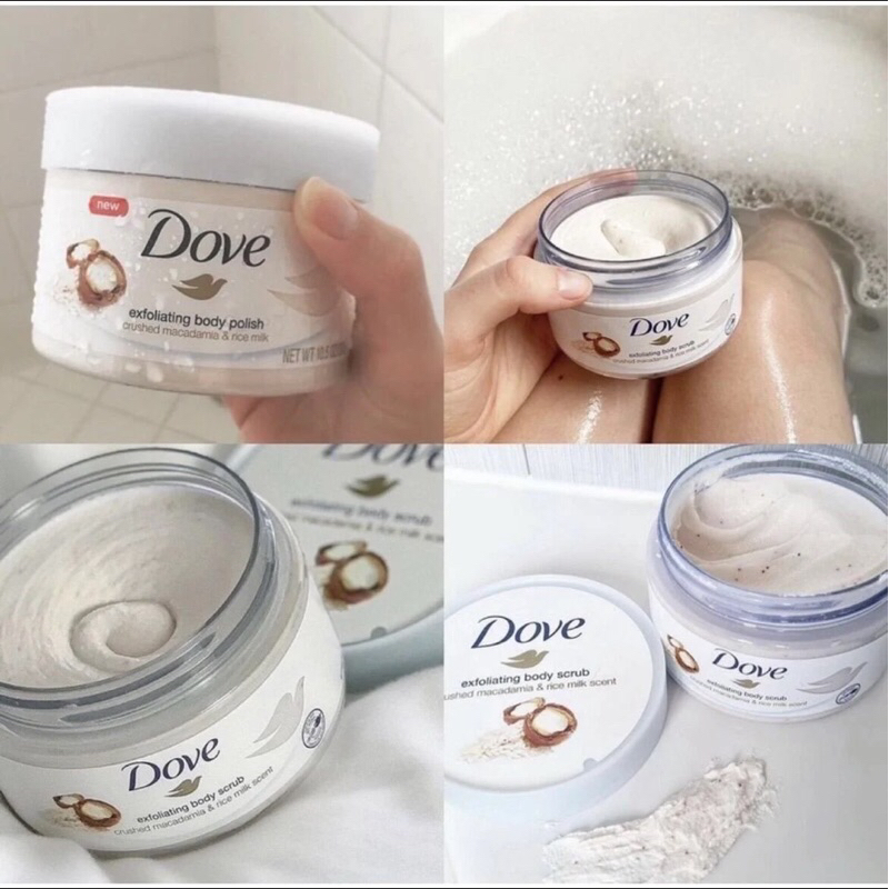 Tẩy da chết Dove Body Scrub Exfoliating 225ml tẩy tế bào chết giúp da bạn luôn mềm mịn