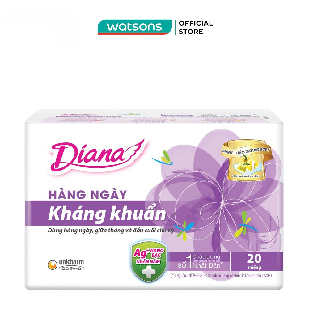 Băng Vệ Sinh Diana Hàng Ngày Sensi Kháng Khuẩn 20Miếng