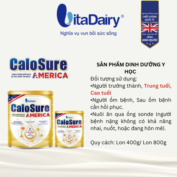 Ảnh Sữa bột Calosure America 800g vị thanh nhẹ - VitaDairy 3
