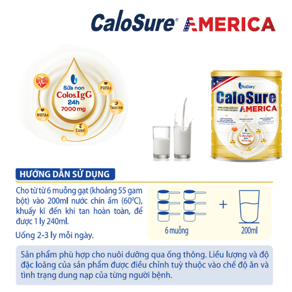 Ảnh Sữa bột Calosure America 800g vị thanh nhẹ - VitaDairy 2