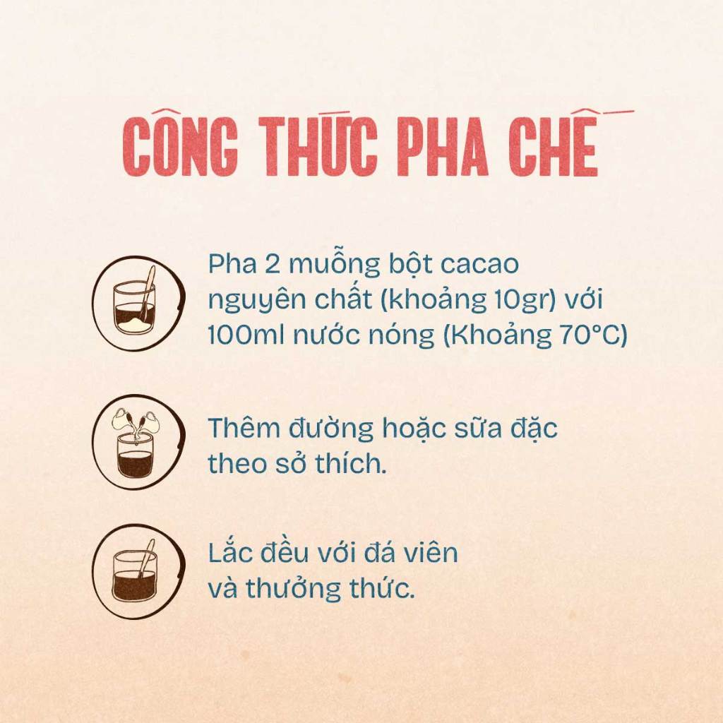 Ảnh Túi 50g Bột cacao nguyên chất Việt Nam 100% Heyday - Dòng Balanced phổ thông - Mẫu 2024 3