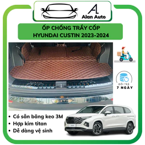 Ốp chống trầy cốp xe Hyundai Custin 2023-2024, Ốp trầy cốp Custin Mẫu Titan chống xước cao cấp