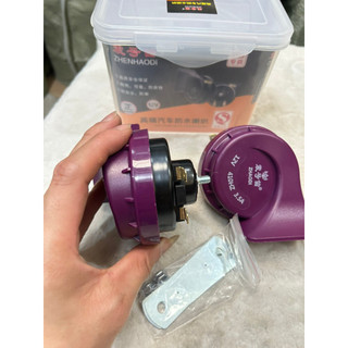 Đôi còi sên, còi sên tím điện 12v và 24v dùng cho ô tô, xe máy, xe tải. (Giá 1 đôi)
