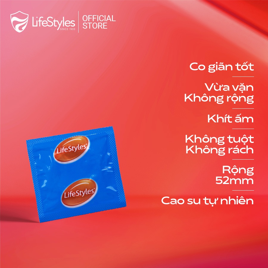 Ảnh Bao cao su LifeStyles Classic mỏng trơn truyền thống, ôm sát nhiều gel Hộp 12 bcs 3