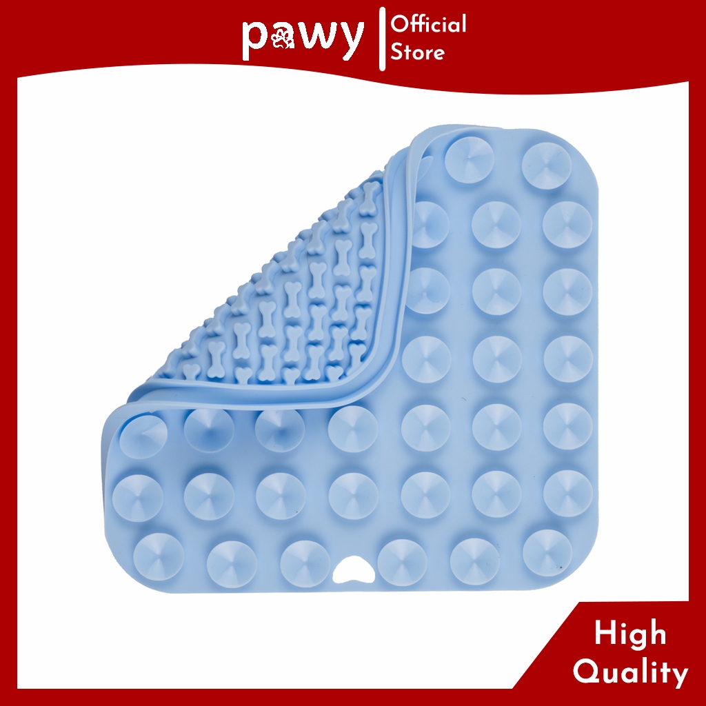 Ảnh Tấm Liếm Chó Mèo, Thảm Liếm Chó Mèo – Dog Lick Mat - Xanh Dương 21cm x 21cm Dày 1cm 3