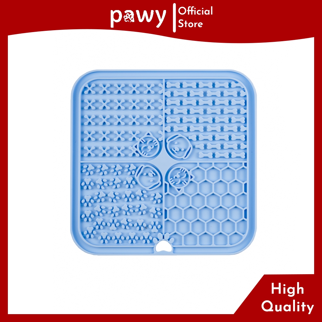 Ảnh Tấm Liếm Chó Mèo, Thảm Liếm Chó Mèo – Dog Lick Mat - Xanh Dương 21cm x 21cm Dày 1cm 1