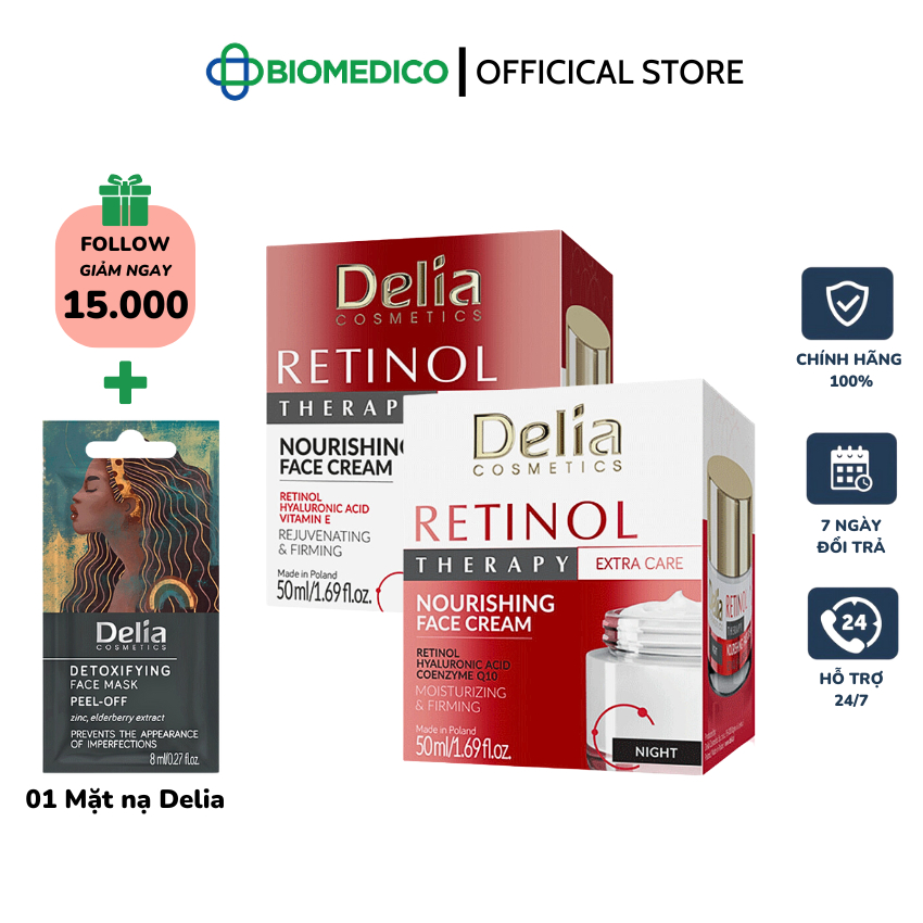 DELIA COSMETICS RETINOL THERAPY Nourishing Face Cream / Kem dưỡng ẩm