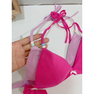 Áo bra đi biển style tiểu thơ tone trơn - handmade by Mimi house