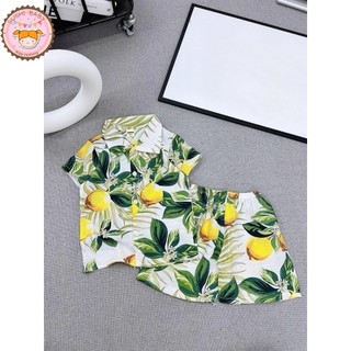 [10-30kg] Bộ đũi hoa lá đi biển cực mát cho bé trai - set quần áo cộc tay mùa hè cho bé