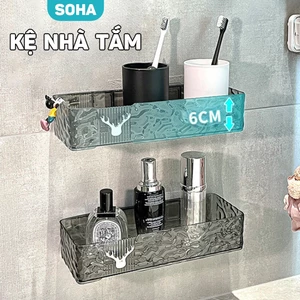 Kệ để đồ nhà tắm, kệ nhà tắm chữ nhật thiết kế thoát nước mô hình sông băng cao cấp TULY SHOP