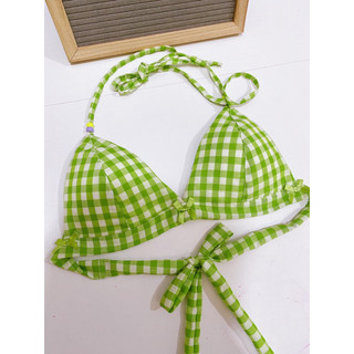 Set bra đi biển style tiểu thư tone caro handmade by Mimi house